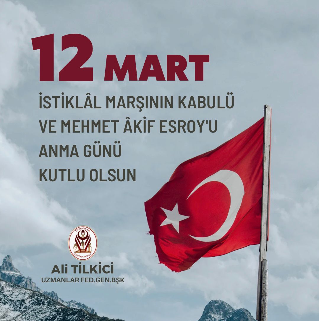İstiklal Marşımızın kabulünün 102. Yılında Mehmet Akif Ersoy rahmetle anıyoruz. 